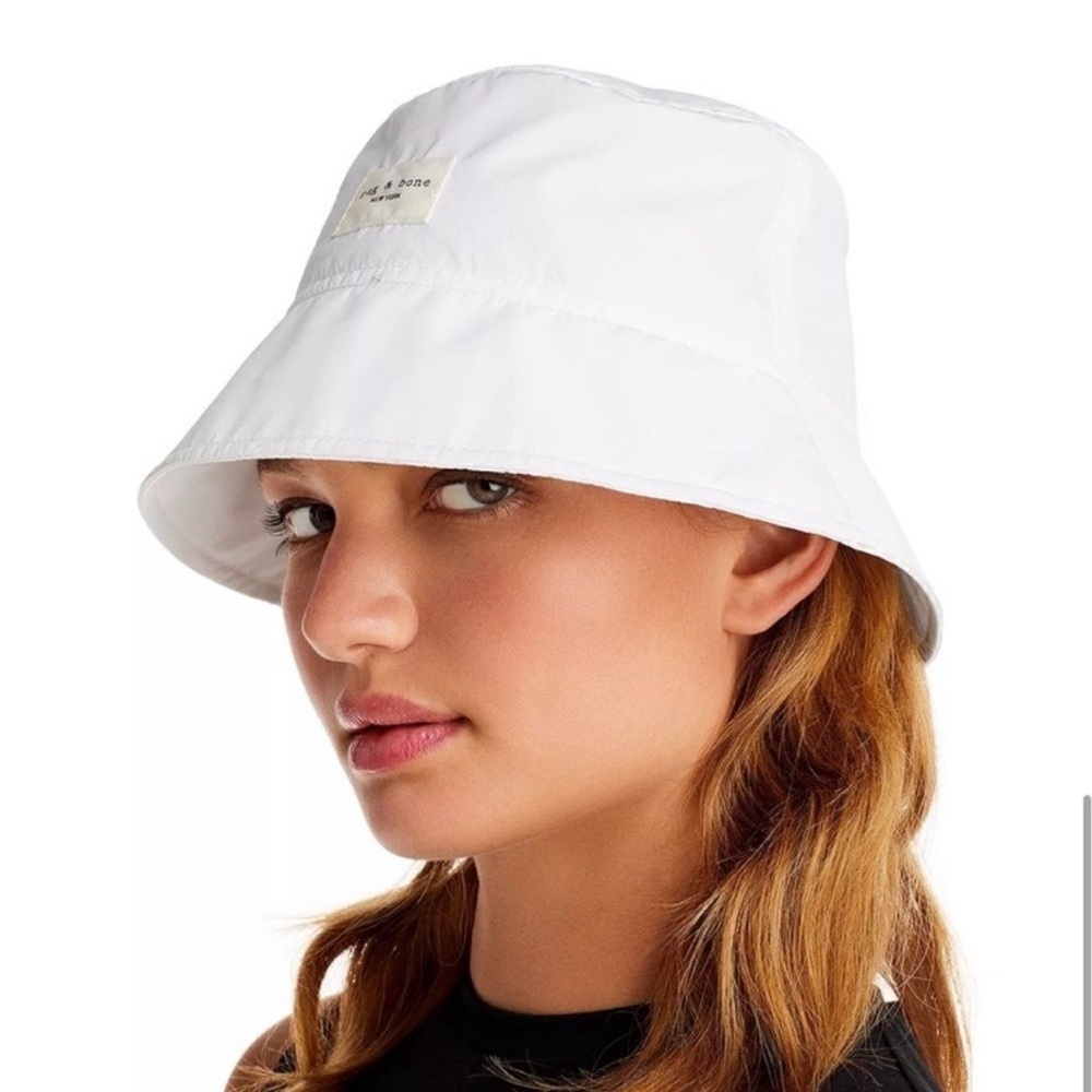 Rag & Bone Women's Addison Denim Bucket Hat -size Small / Medium - Ecru White - Picture 2 of 13
